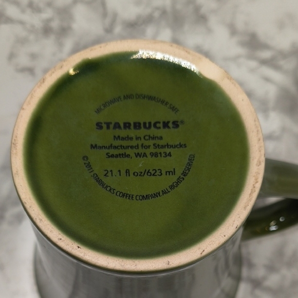 Starbucks 2011 , 21oz Olive Green Coffee Mug - Picture 4 of 6
